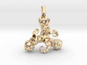 tentacles Fractal Pendant in 14k Gold Plated Brass