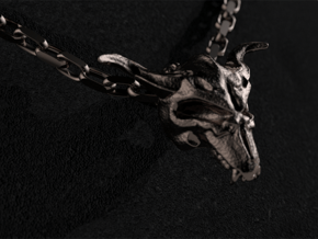 The Horned Devil - The God of Maliciousness in Polished Bronzed Silver Steel