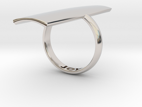 RECTANGLE RING in Rhodium Plated Brass: 5 / 49