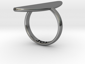 ELIPTIC RING in Fine Detail Polished Silver: 5 / 49