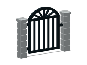 Rod Iron Man Gate-2b in Tan Fine Detail Plastic