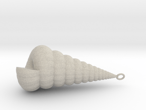 Clamshell - Mollusc Shell Charm 3D Model - Pendant in Natural Sandstone