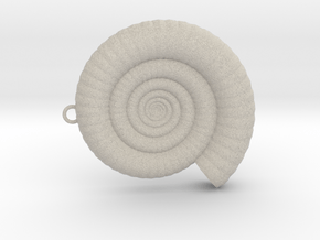 Clamshell - Ammonite Charm 3D Model  -  3D Pendant in Natural Sandstone
