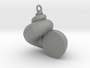 Cockleshell - Snail Mollusc Charm 3D Model Pendant in Gray PA12