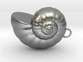 Shell - Snail Mollusc Charm 3D Model - 3D Printing in Natural Silver