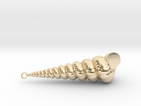 Cockleshell - Snail Mollusc Charm 3D Model   in 14k Gold Plated Brass