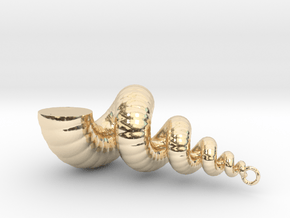Shell - Snail Mollusc Charm 3D Model - 3D Printing in 14k Gold Plated Brass