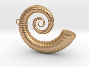 Cockleshell - Snail Mollusc Charm 3D Model   in Natural Bronze