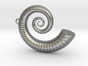 Cockleshell - Snail Mollusc Charm 3D Model   in Natural Silver