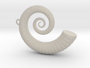 Cockleshell - Snail Mollusc Charm 3D Model   in Natural Sandstone