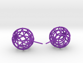 AIR EARRING . SMALL in Purple Processed Versatile Plastic