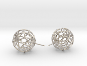 AIR EARRING . SMALL in Rhodium Plated Brass