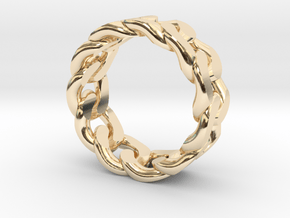 Chain Ring in 14k Gold Plated Brass