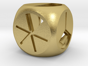 Fractional D6 in Natural Brass