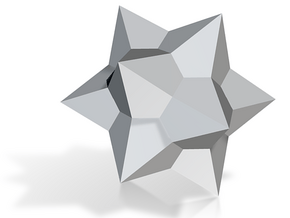 Medial Rhombic Triacontahedron - 10 mm in Tan Fine Detail Plastic