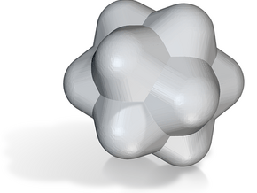 Medial Rhombic Triacontahedron - 10 mm - V3 in Tan Fine Detail Plastic