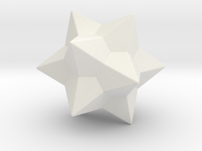 Medial Rhombic Triacontahedron - 1 inch - V1 in White Natural Versatile Plastic