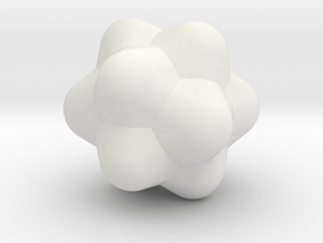 Medial Rhombic Triacontahedron - 1 inch - V3 in White Natural Versatile Plastic