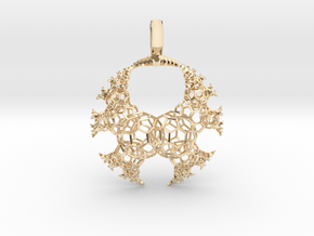 Kleinian Fractal - wire v3 (round) in 14k Gold Plated Brass