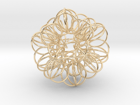 Annular Fractal Sphere in 14k Gold Plated Brass: Extra Small