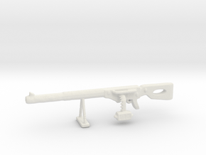 M16 MG mashine gun in White Natural Versatile Plastic