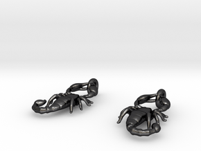 SCORPIO earrings in Polished and Bronzed Black Steel