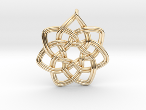 7 pointed woven pendant in 14K Yellow Gold