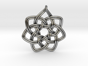 7 pointed woven pendant in Fine Detail Polished Silver
