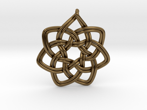 7 pointed woven pendant in Polished Bronze