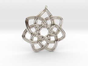 7 pointed woven pendant in Platinum