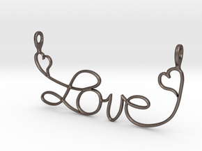 Love Ornament in Polished Bronzed-Silver Steel