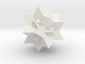 Great Rhombic Triacontahedron - 1 inch in White Natural Versatile Plastic