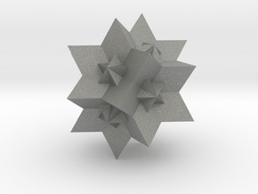 Great Rhombic Triacontahedron - 1 inch in Gray PA12