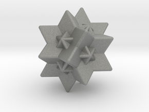 Great Rhombic Triacontahedron - 1 inch - V2 in Gray PA12