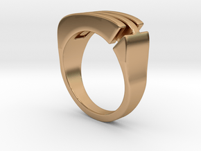 Large three lines Seal [sizable ring] in Polished Bronze