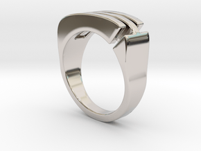 Large three lines Seal [sizable ring] in Platinum