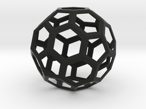 lawal 175 mm skeletal truncated icosahedron shell in Black Natural Versatile Plastic