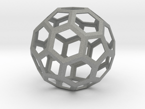 lawal 175 mm skeletal truncated icosahedron shell in Gray PA12