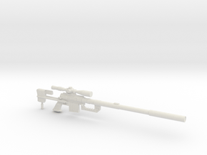 1:12 Miniature Cheytac M 200 Sniper rifle in White Natural Versatile Plastic: 1:12