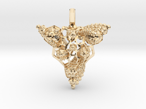 Mantis Head Pendant - remix in 14K Yellow Gold