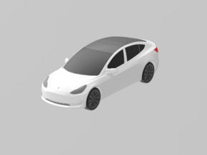 Tesla Model 3 1/100 in White Natural Versatile Plastic