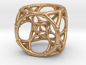 4d Polytope Bead - Multidimensional Math Art Penda in Natural Bronze