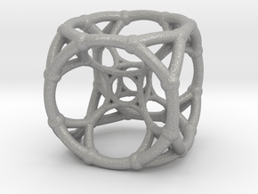 4d Polytope Bead - Multidimensional Math Art Penda in Aluminum