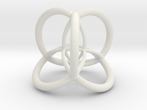 4d Hypersphere Bead - Multidimensional Scientific  in White Natural Versatile Plastic