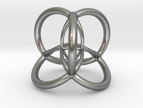 4d Hypersphere Bead - Multidimensional Scientific  in Natural Silver