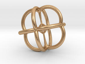 4d Polytope Jewelry - Abstract Math Art Pendant 3D in Natural Bronze