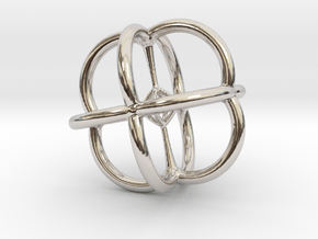 4d Polytope Jewelry - Abstract Math Art Pendant 3D in Platinum