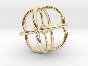 4d Polytope Jewelry - Abstract Math Art Pendant 3D in 14k Gold Plated Brass