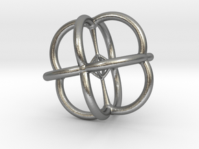 4d Polytope Jewelry - Abstract Math Art Pendant 3D in Natural Silver