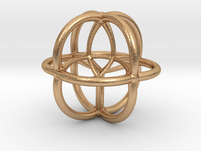 Coxeter Polytope Bead - Scientific Math Art Pendan in Natural Bronze